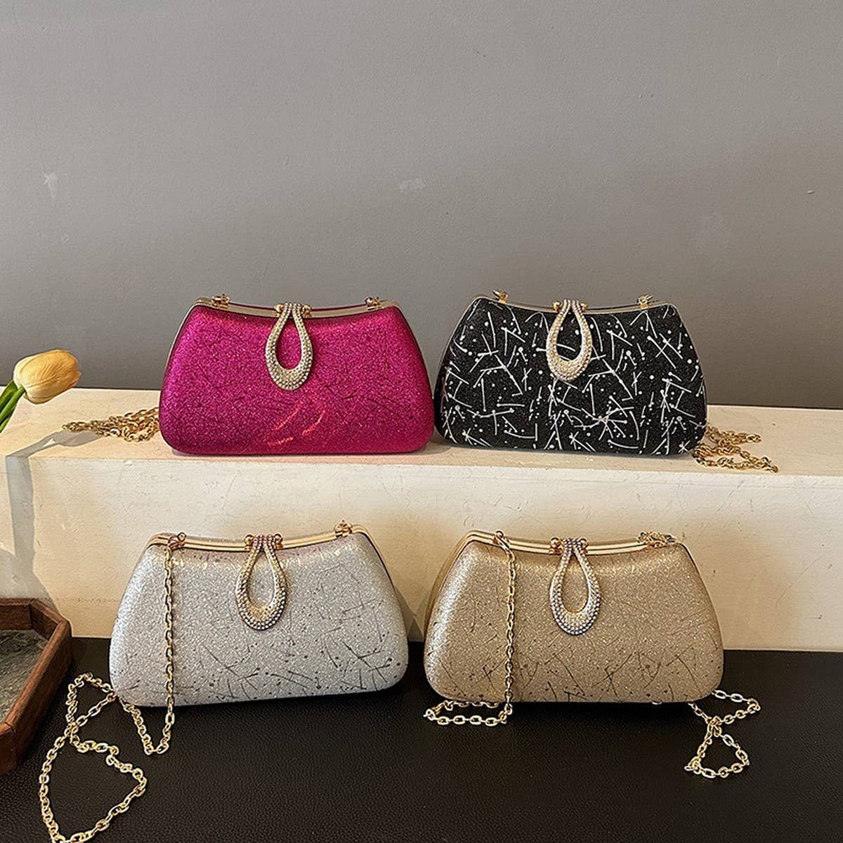 SHOULDER EVENING BAG CHAIN  SQUARE BAG CLUTCH BAG_CWAB3253