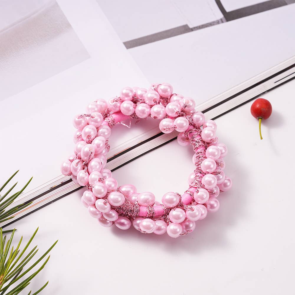 PEARL HAIR TIES SCRUNCHIE STRETCH HAIR ROPE_CWAHA0130