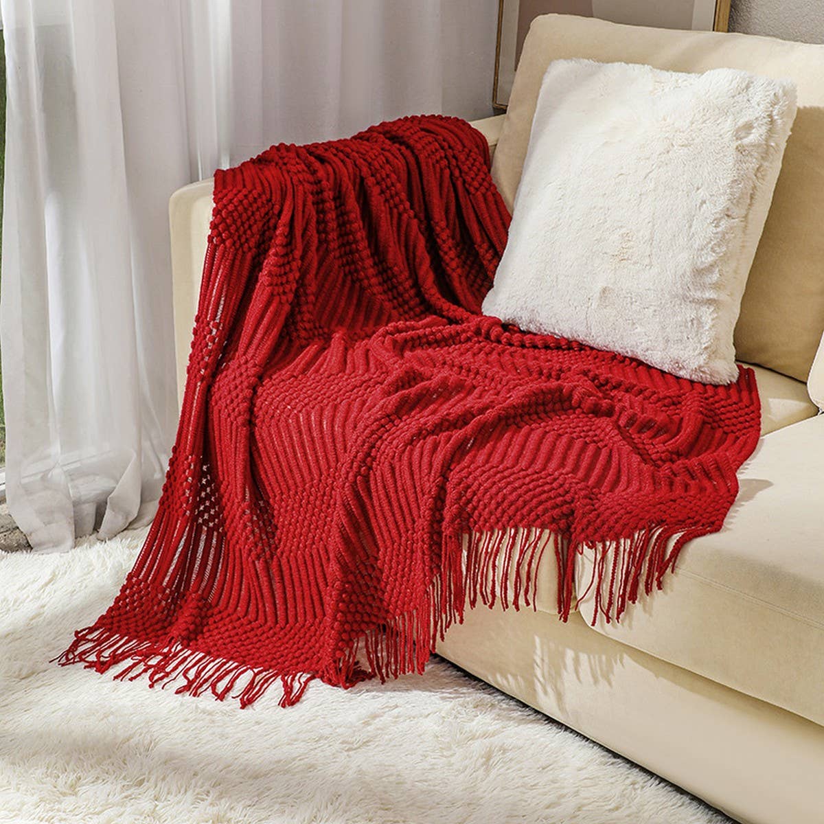 DOUDOU BLANKET FRINGED SHAWL BLANKET