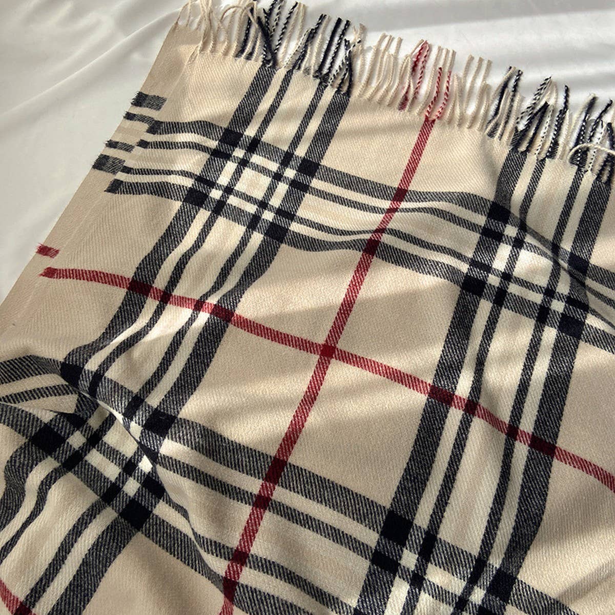 Plaid Scarf ??Warm Fringe Winter Wrap_CWASC1467