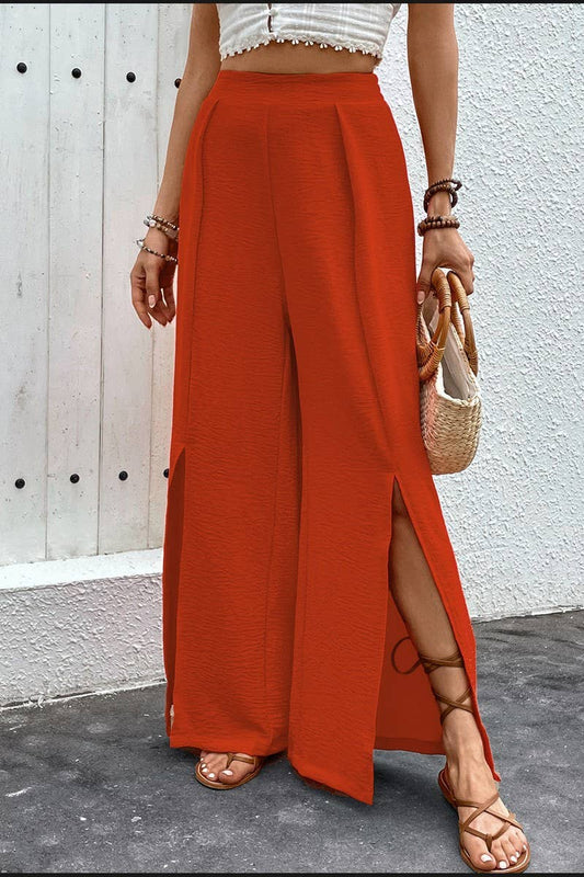 CWBLP0764_CASUAL HIGH WAIST WIDE LEG TROUSERS