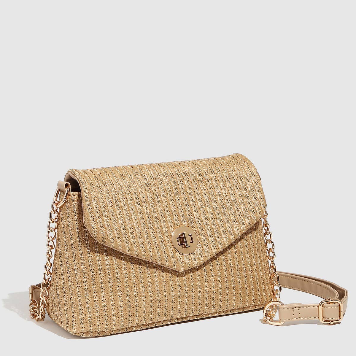 Vacation Woven Chain Lock Mini Shoulder Bag_CWAB5699