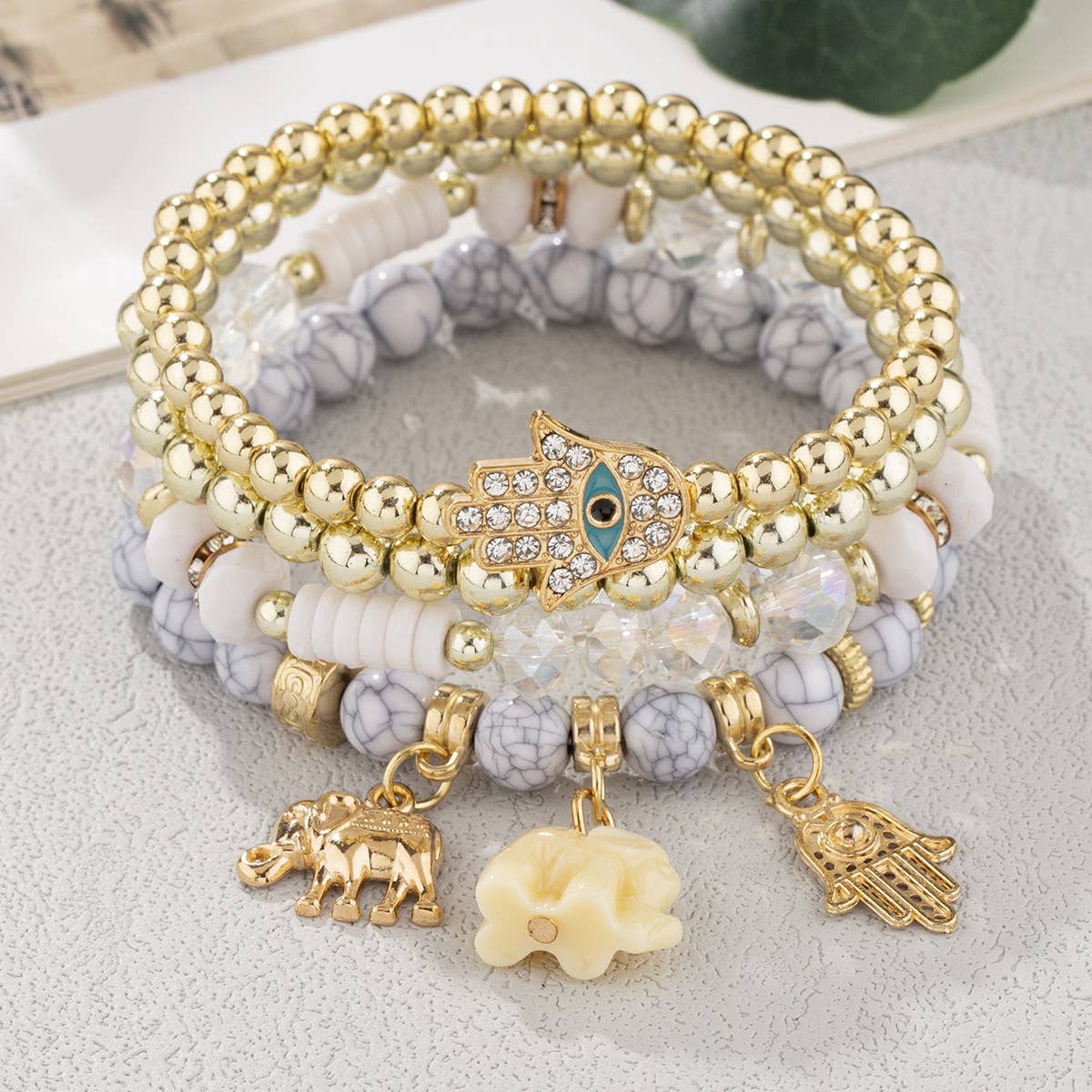 TASSEL MULTI-LAYER MIXED COLOR BEADED BRACELET