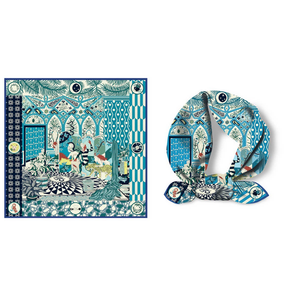 Printed Satin Head Wrap Scarf for Warmth & Style_CWASC0662