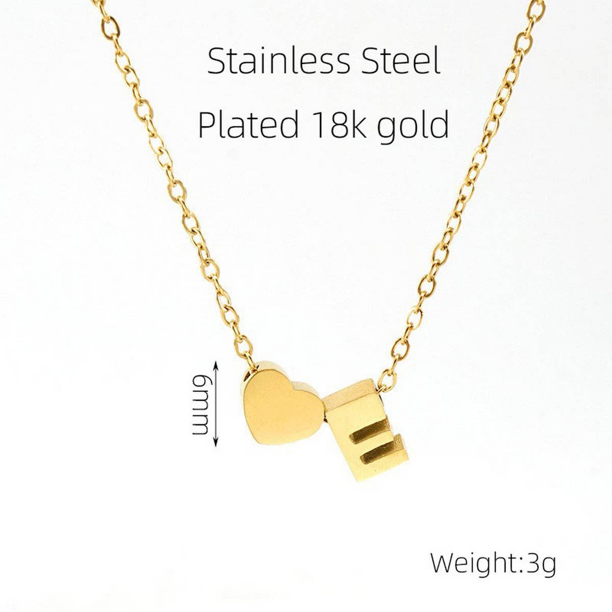 18K GOLD HEART LETTER PENDANT NECKLACE_CWAJE0692