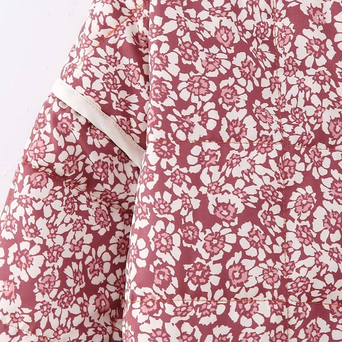 REVERSIBLE FLORAL LOOSE WARM QUILTED JACKETS