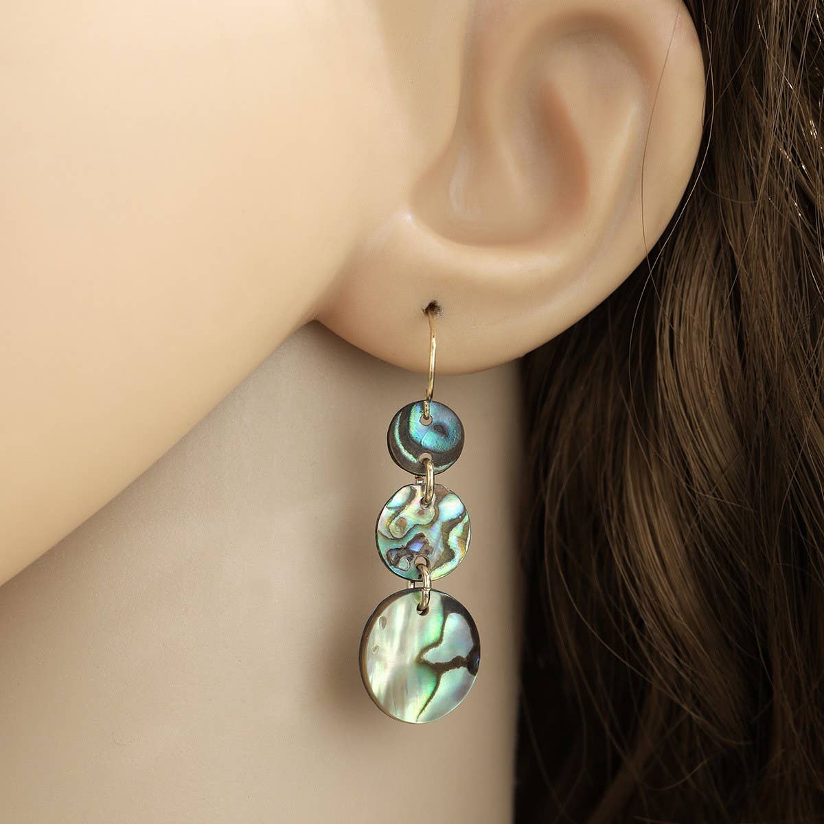 HIGH-QUALITY NATURAL ABALONE PENDANT EARRINGS