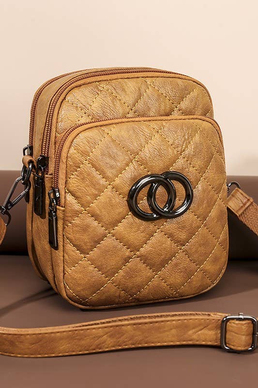 SOFT LEATHER SQUARE THREE LAYER MESSENGER BAG_CUAB0047