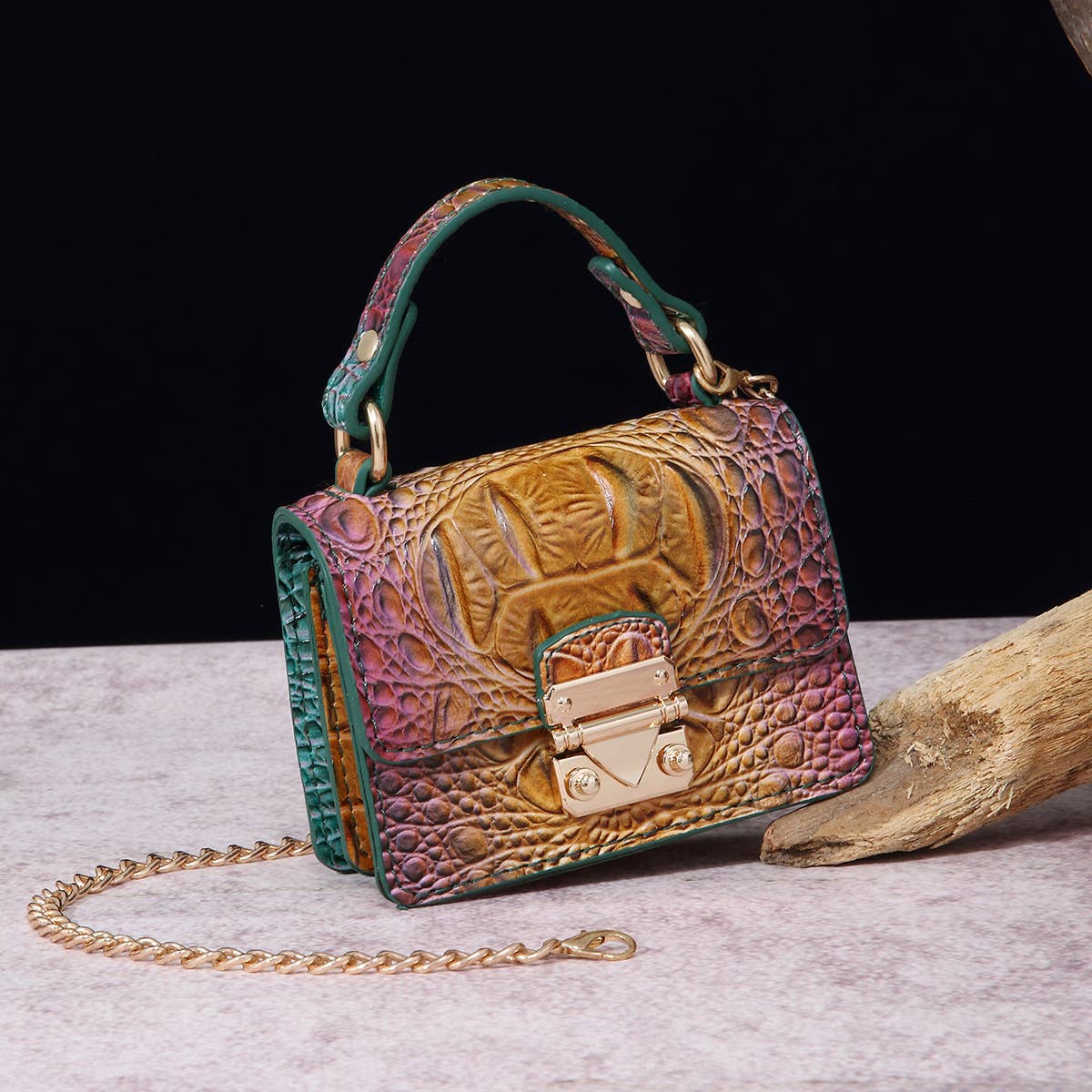 FASHION MULTICOLOR CROCODILE CROSSBODY BAG_CWAB2597