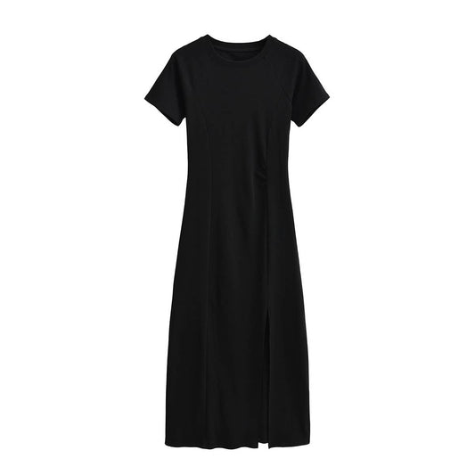 TWIST PLEATED DESIGN TEMPERAMENT SIDE SLIT SKIRT