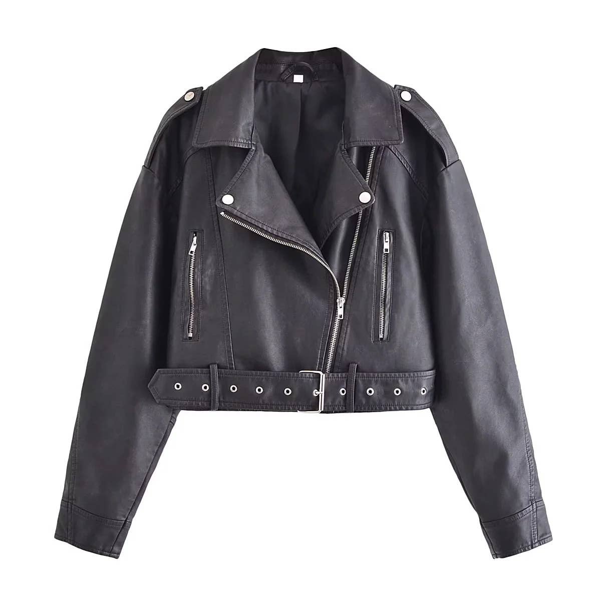 Fashion street-style motorcycle leather jacket
