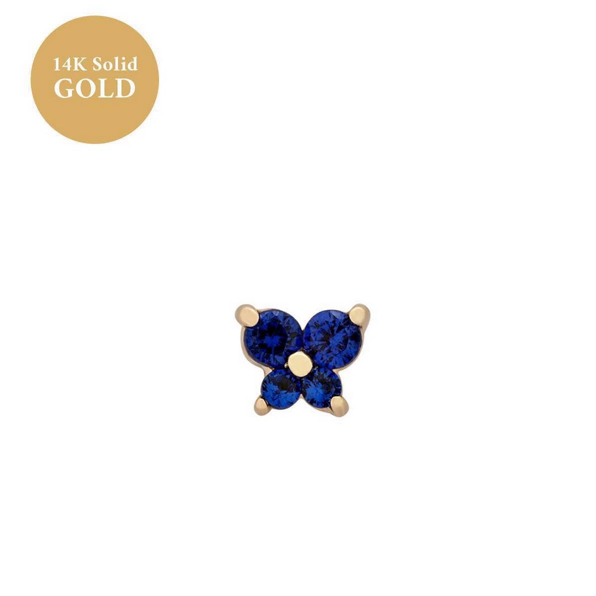 Zodiac Birthstone Butterfly Piercing Stud Earrings_CWAJE5088