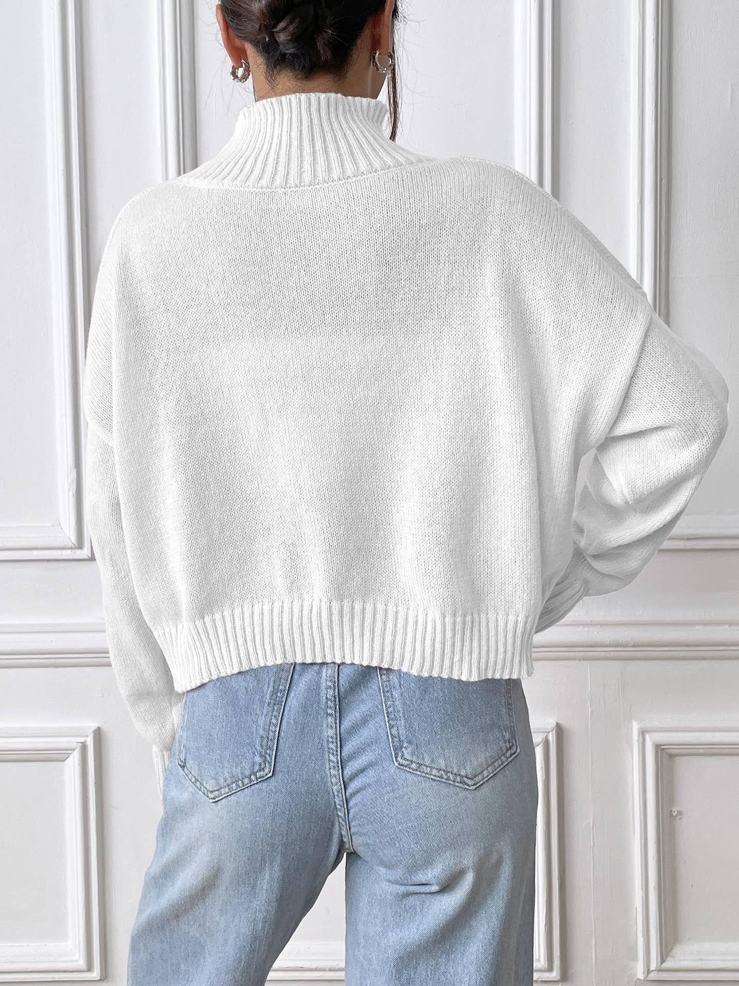 TURTLENECK SWEATER SOLID COLOR LOOSE CASUAL BASE