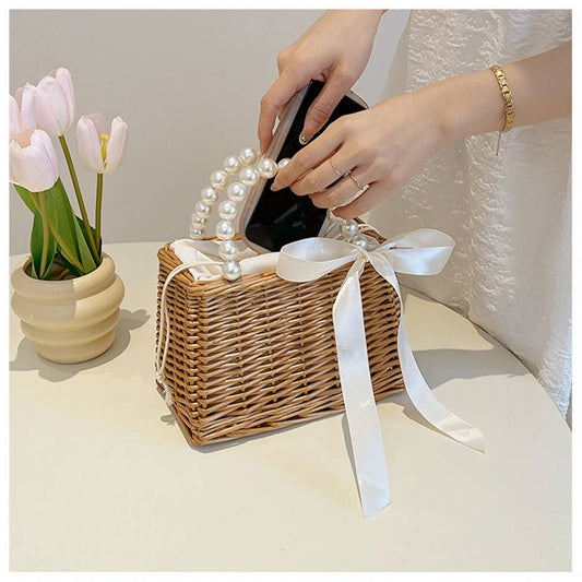 SIMPLE AND FASHIONABLE STRAW SMALL SQUARE BAG_CWAB2311