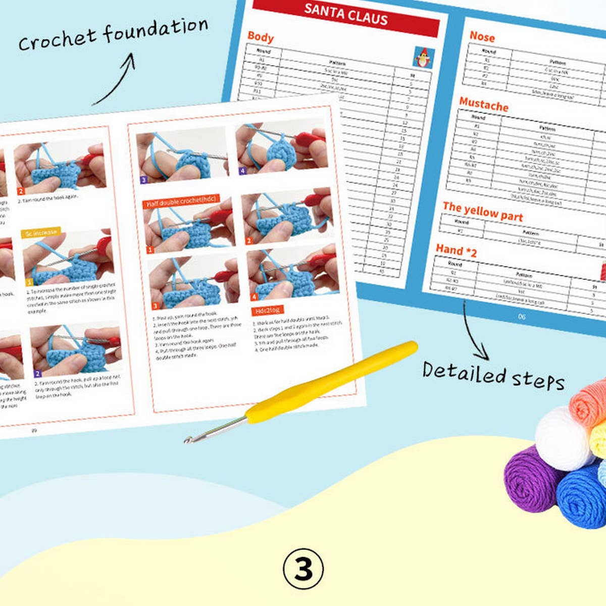 HANDMADE DIY DOLL CROCHET MATERIAL PACKAGE