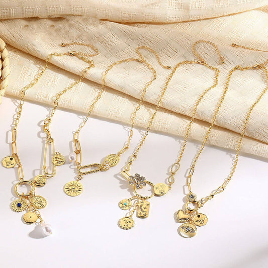 FASHION DESIGN MULTI-ELEMENT PENDANT NECKLACE_CWAJE2834