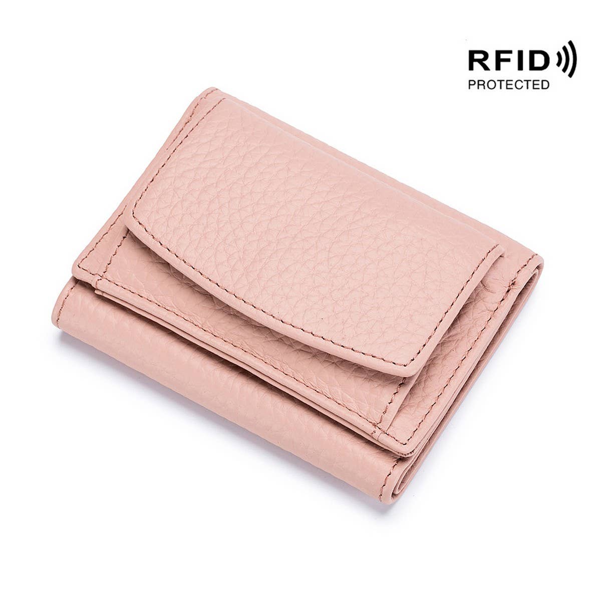 SHORT RFID COIN POCKET WALLET MINI LEATHER WALLET_CWAB3700