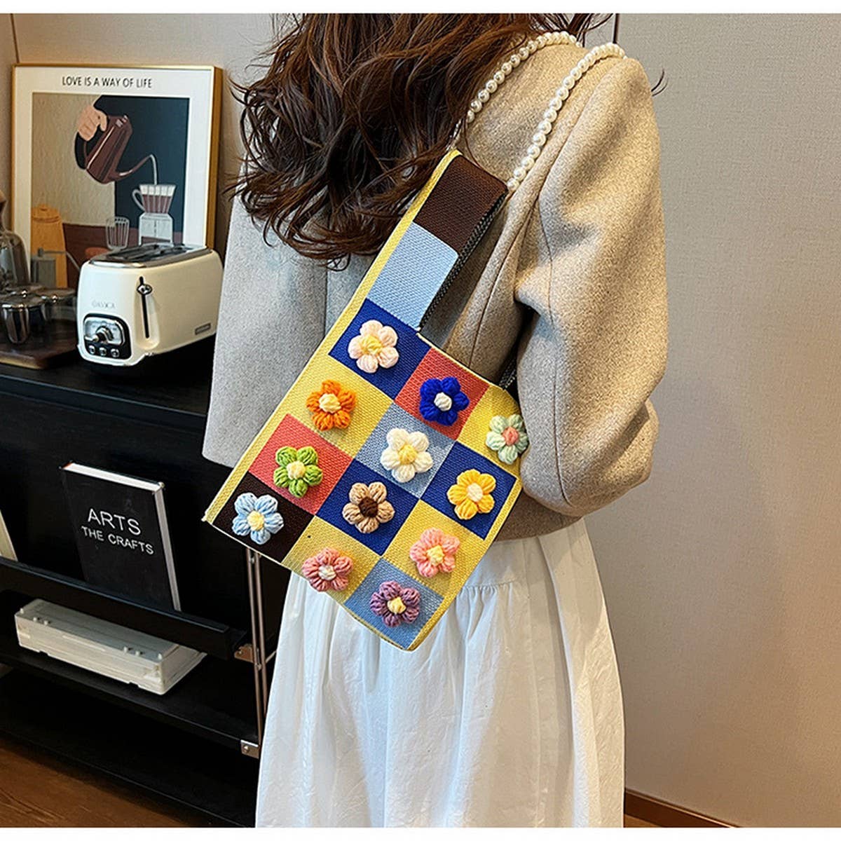 FASHION SIMPLE KNITTED FLOWER TOTE BAG_CWAB2419