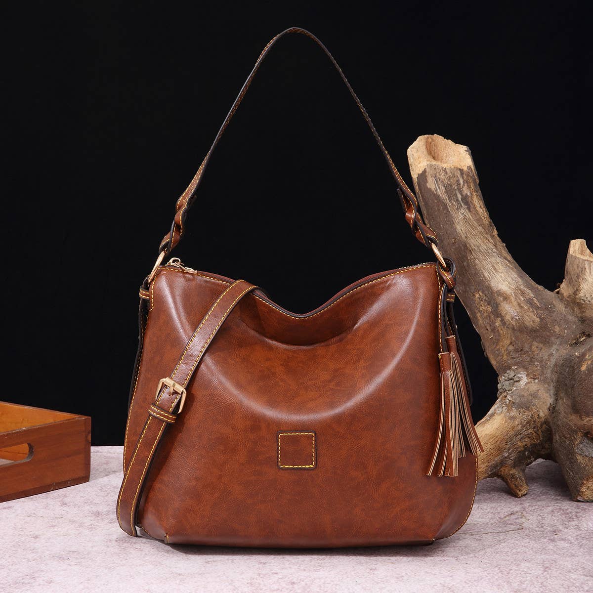 FASHION RETRO WAXED SOFT PU LEATHER HANDBAG_CWAB2598