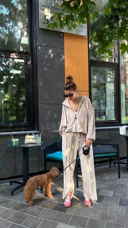 Stylish canary zipper drawstring casual suit