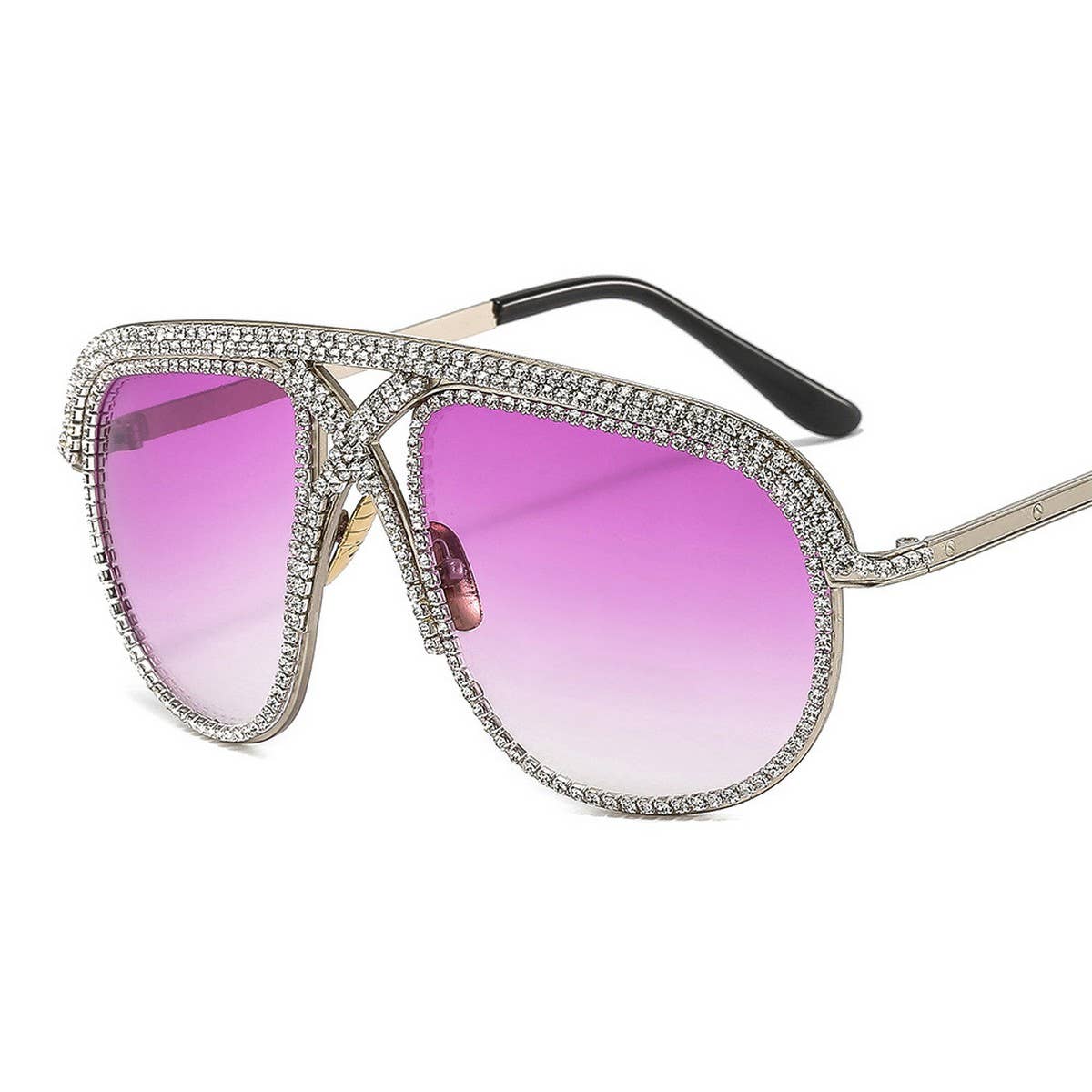 LARGEFRAME COLORFUL DIAMOND-STUDDED TOADSUNGLASSES