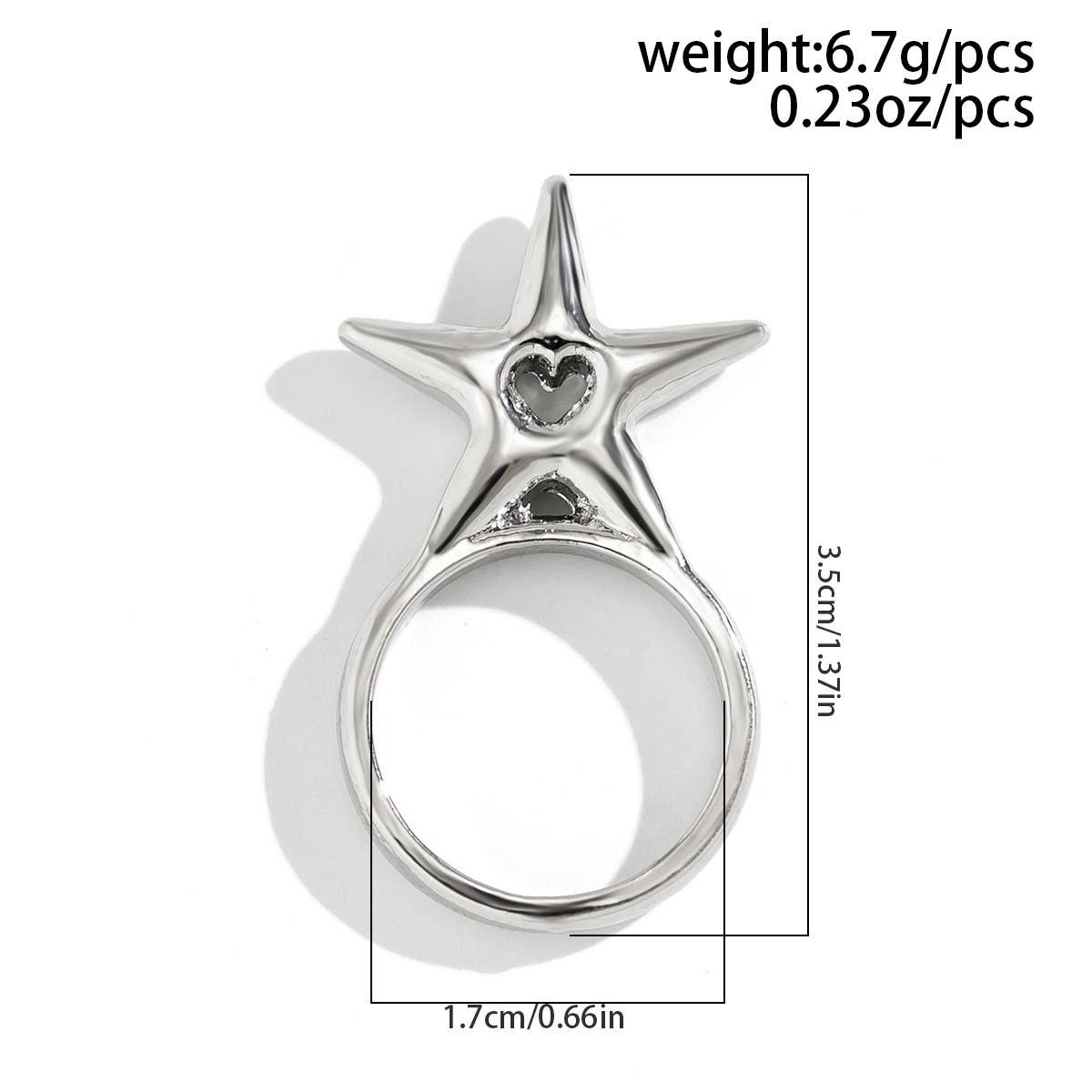 GYPSY STYLE 3D STAR-SHAPED LETTER RING