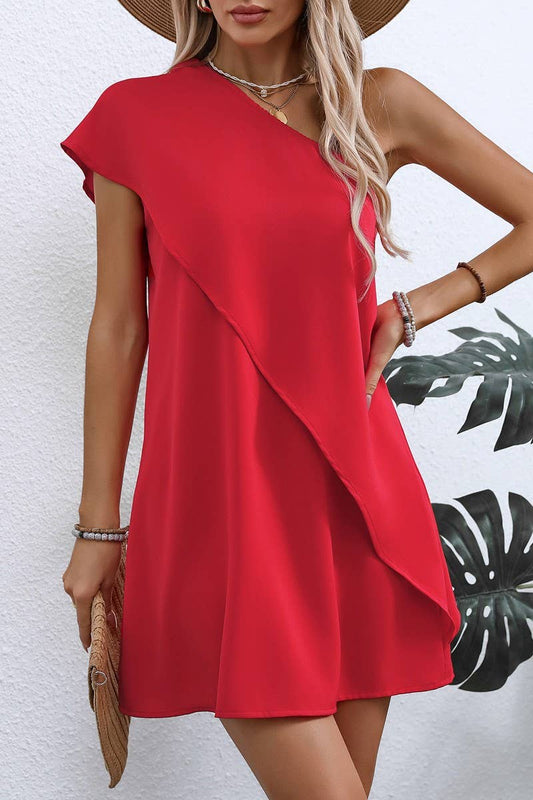 CWDSD7881_ASYMMETRICAL ONE-SHOULDER A-LINE MIDI DRESS