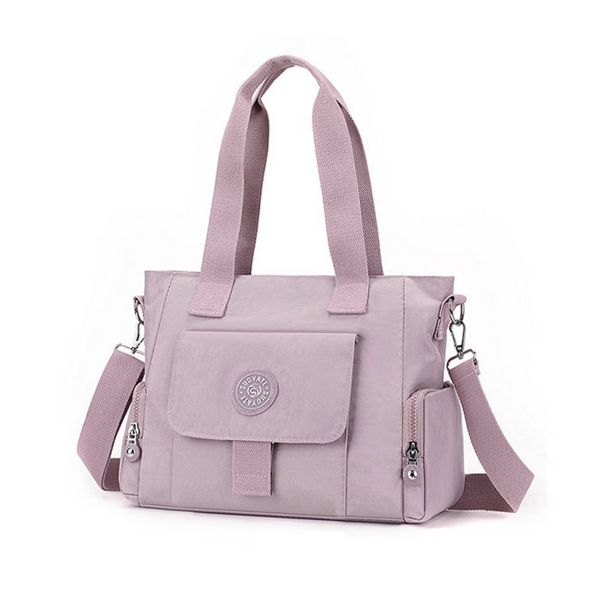 SIMPLE LARGE CAPACITY NYLON SHOULDER BAG_CWASC1787