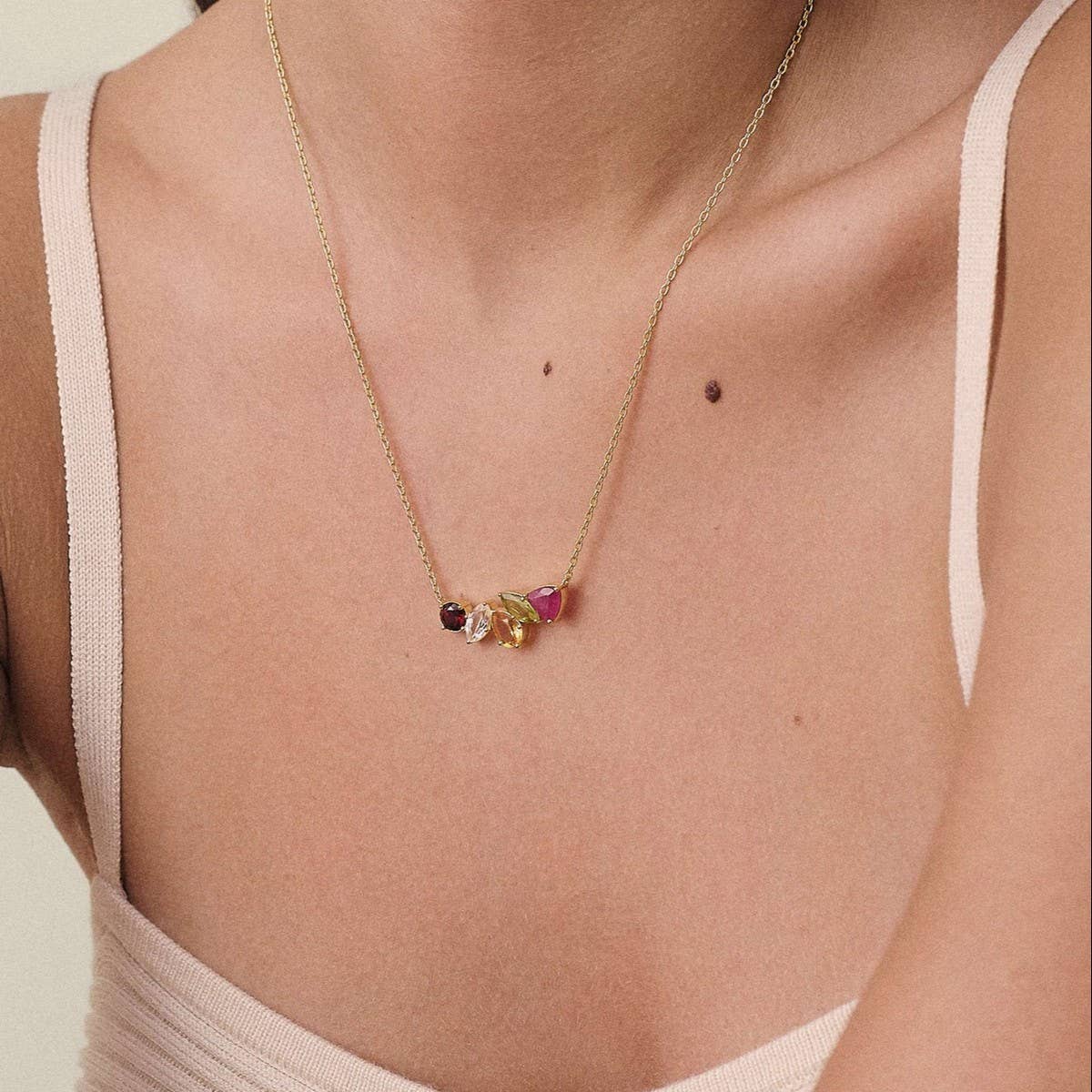 Ruby Zircon Choker Necklace ? Dainty Steel Glam