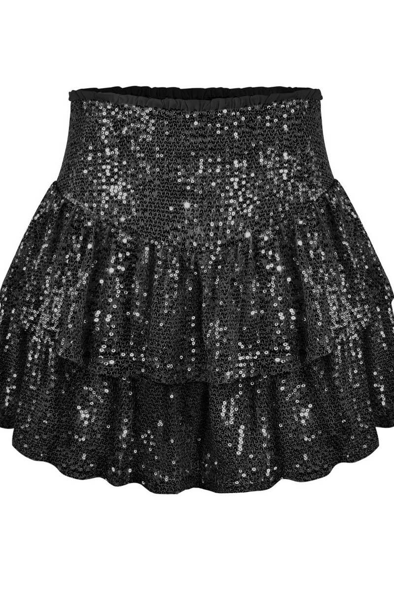 WOMEN'S SEQUIN CAKE SHORT SKIRT