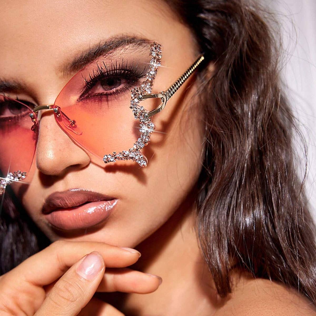 VINTAGE RHINESTONE BUTTERFLY SUNGLASSES