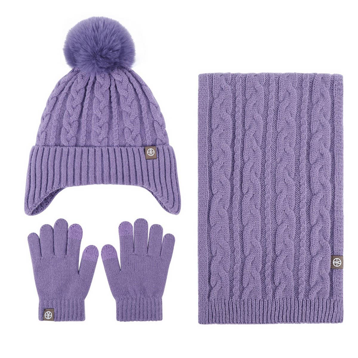 CHILDREN'S HAT SCARF AND GLOVES THREE-PIECE SET