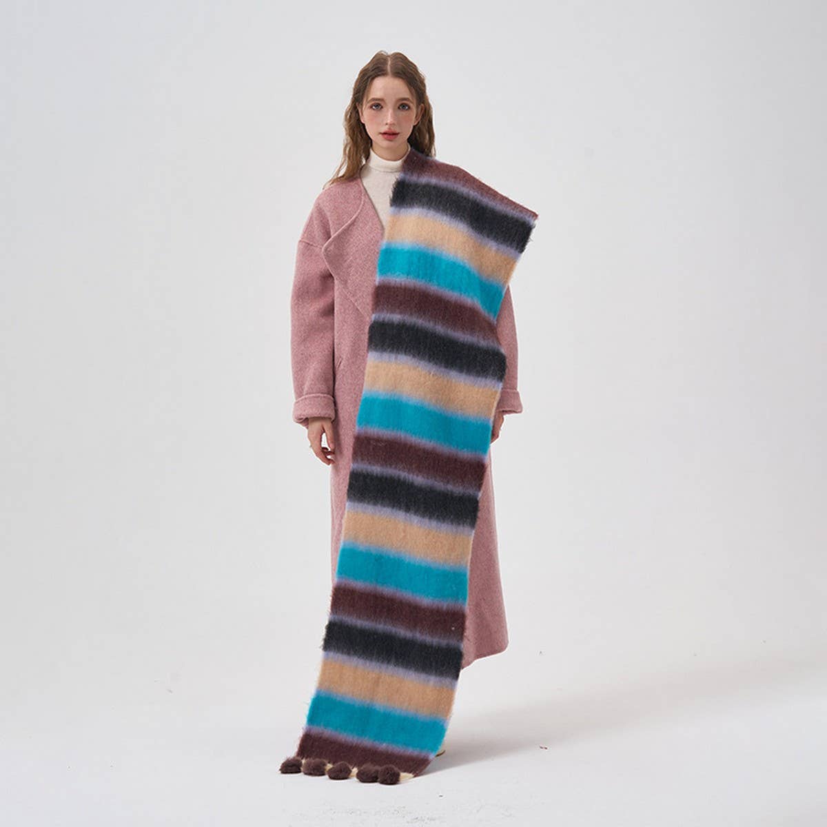 Color Stripe Scarf ? Warm Winter Couple Wrap