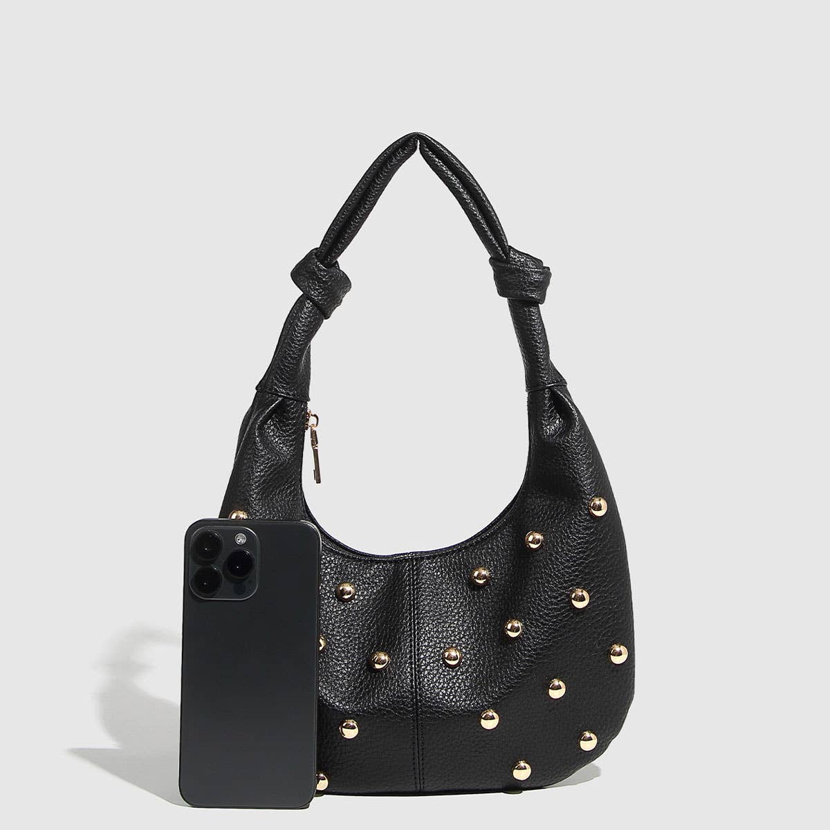 Metallic Studded  Shoulder Bag for Women_CWAB5680