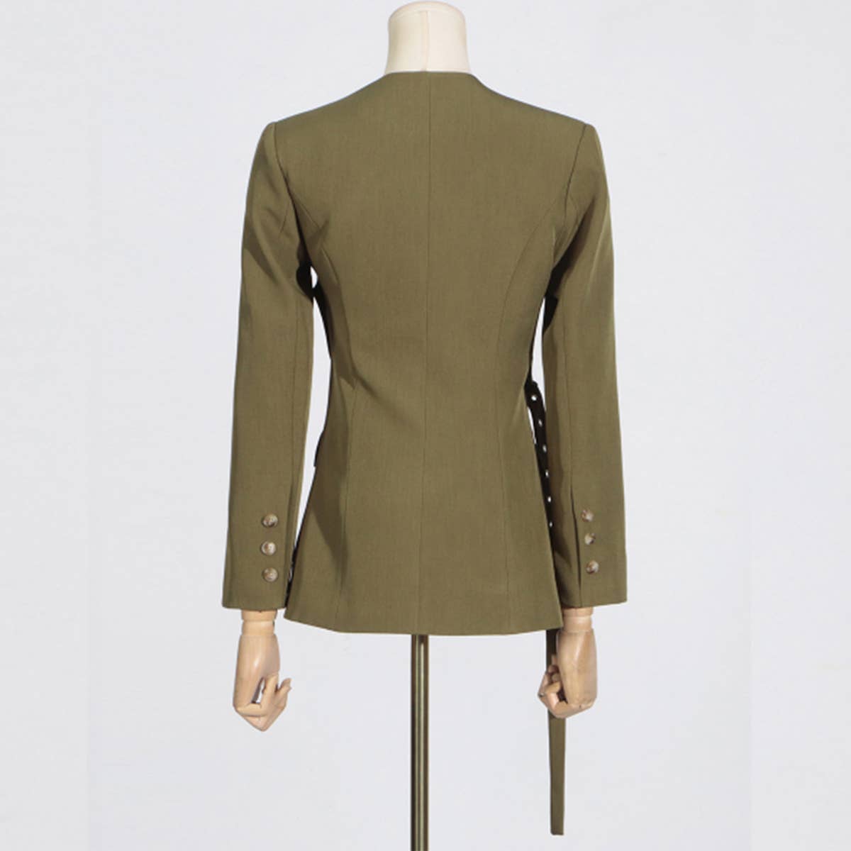 Chic V-Neck Belted Blazer Jacket for Women