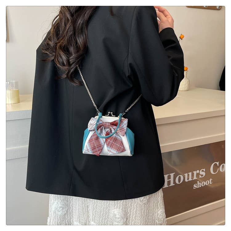 Bow tie stylish versatile clip-on crossbody bag