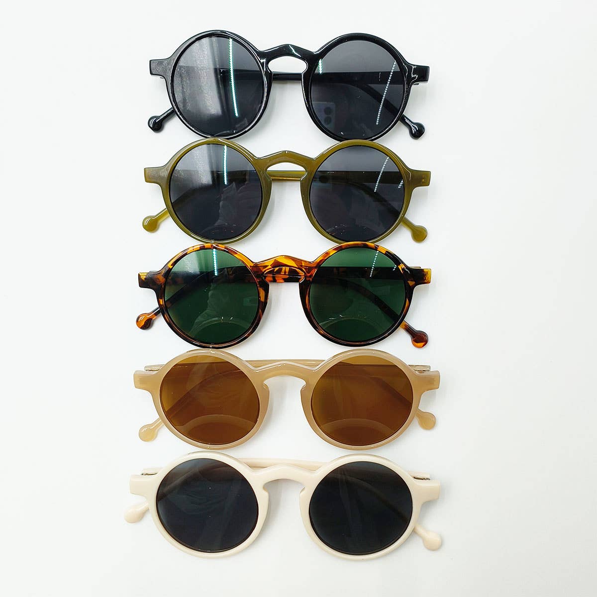 ROUND FRAME TINTED LENS FASHION GLASSES UNISEX