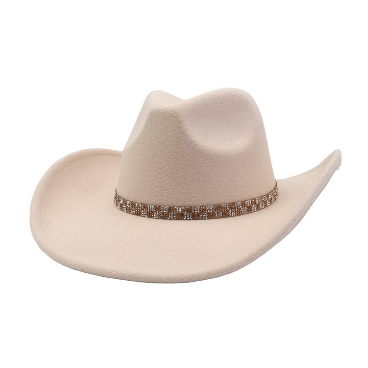 Western Ethnic  Felt Cowboy Fedora Hat_CWAH04408