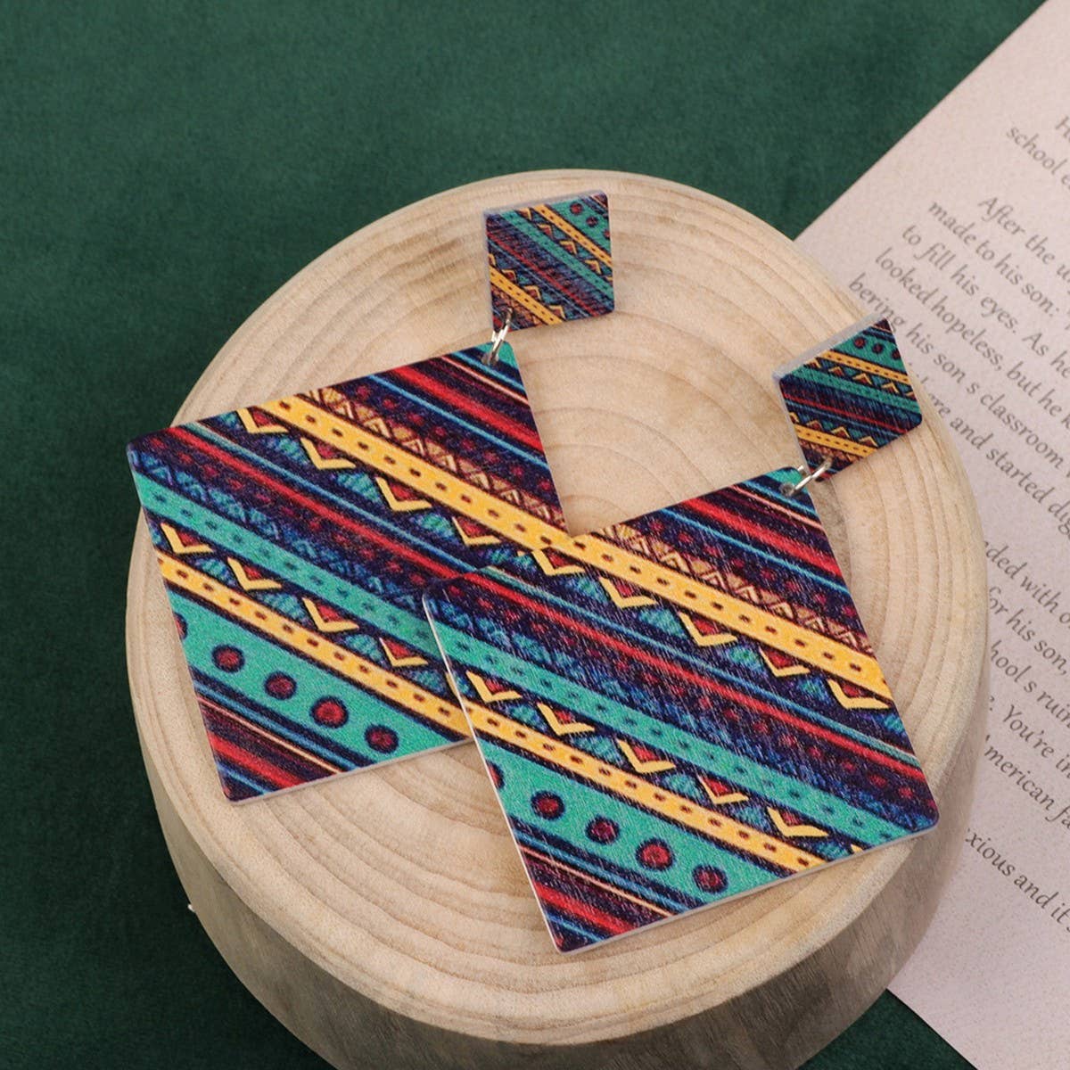 SWEET GIRL COLORFUL FLOWER ACRYLIC EARRINGS