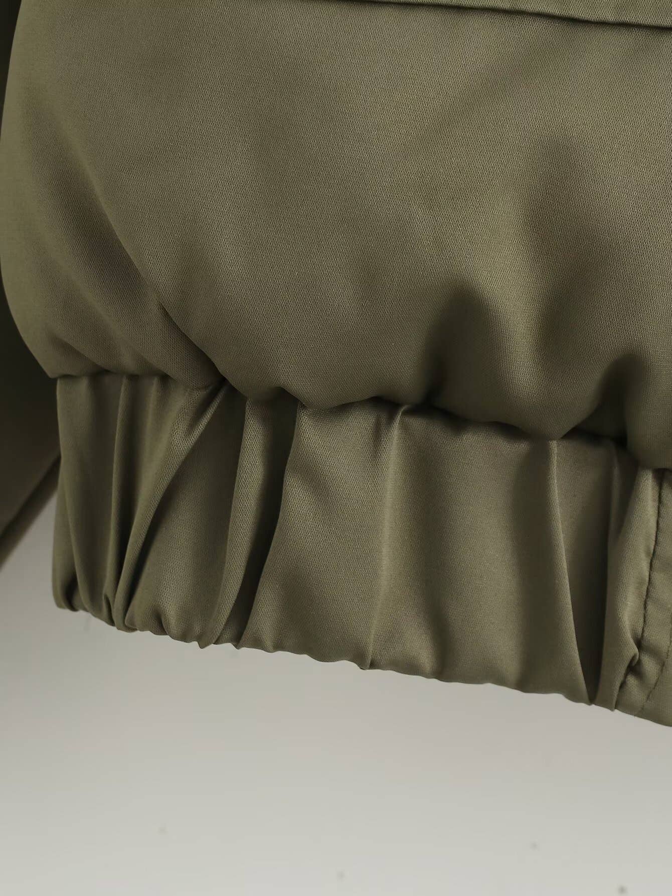 SOLID COLOR ZIP-UP AIR FORCE JACKET WITH POCKETS