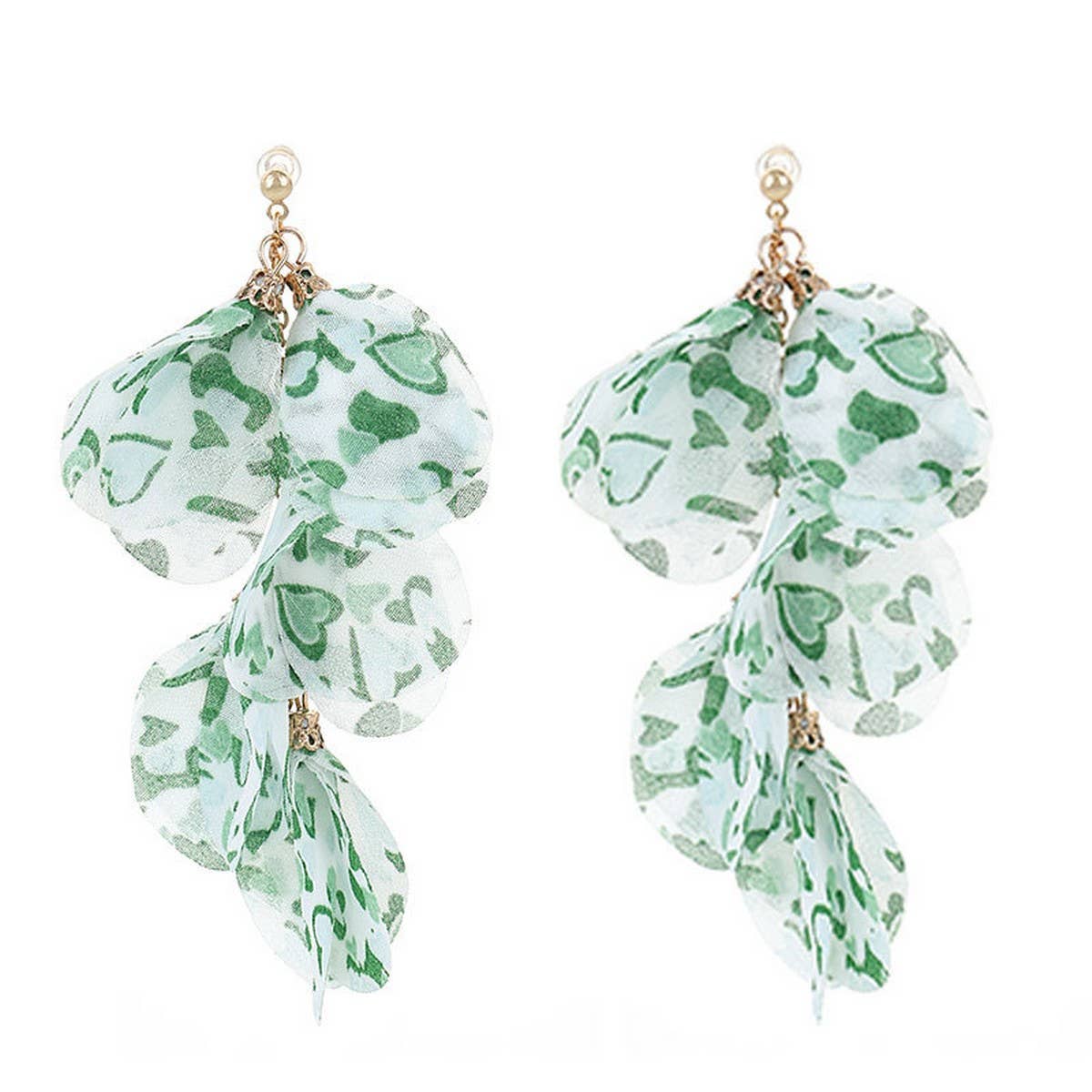 Handmade Heart Print Tassel Earrings ? Long & Chic