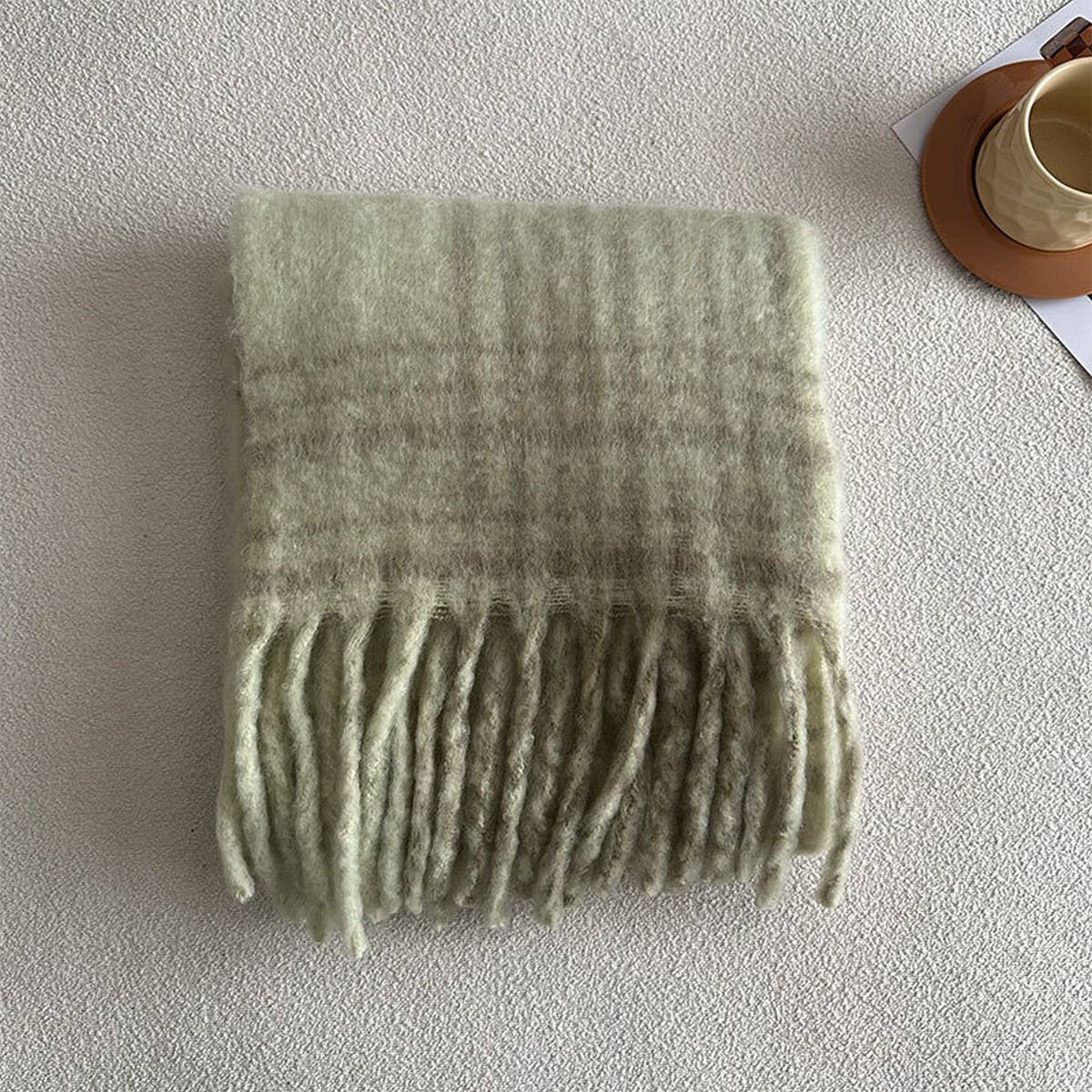 Red Plaid Scarf ??Soft Faux Cashmere Winter Wrap_CWASC2343