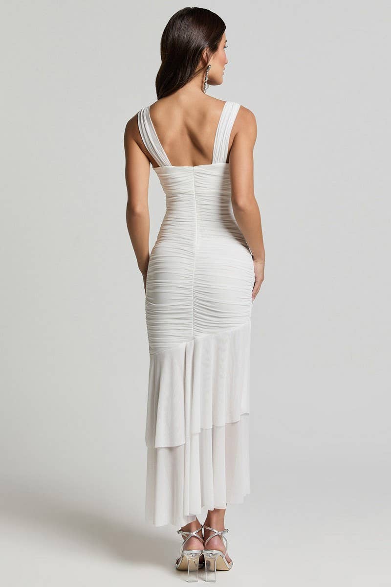 CWDMD4796_SUSPENDER DOUBLE-LAYER MESH SPLICING DRESS