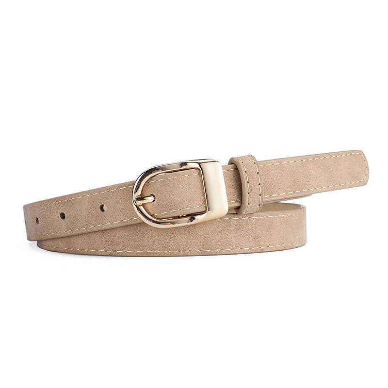 Stylish all-in-one D alloy pin buckle women's belt