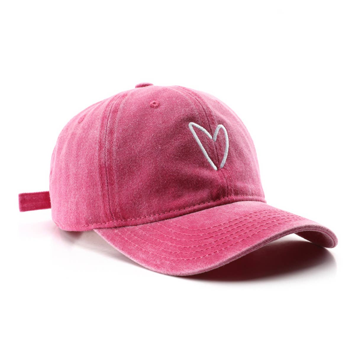 Vintage Wash Heart Embroidery Baseball Cap, Unisex_CWAH1271