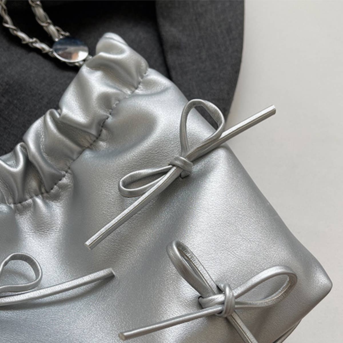 WOMEN BOW BUCKET BAG SHOULDER BAG_CWAB1562