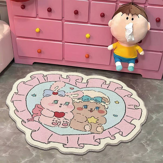 Cute Cake Fleece Rug, Bedroom Bathroom Mat