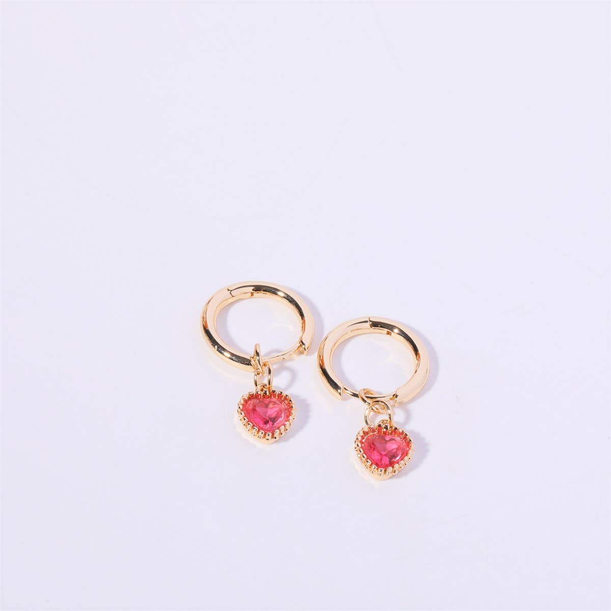 Fashionable Heart Birthstone Earrings