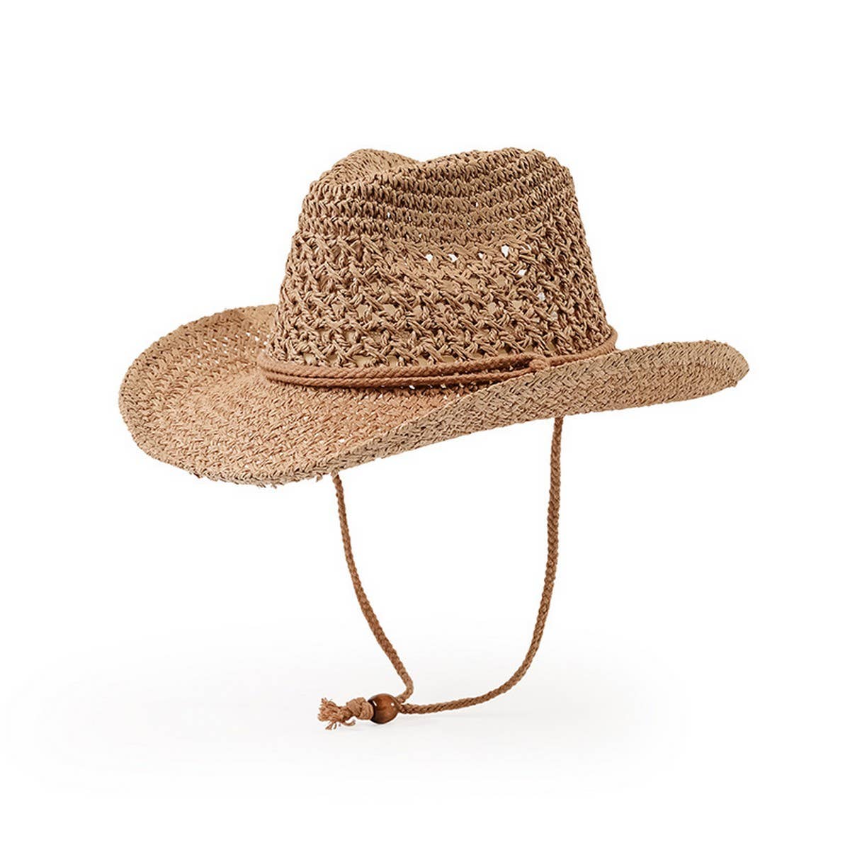 Retro flat top sunshade woven straw hat for women_CWAH3397