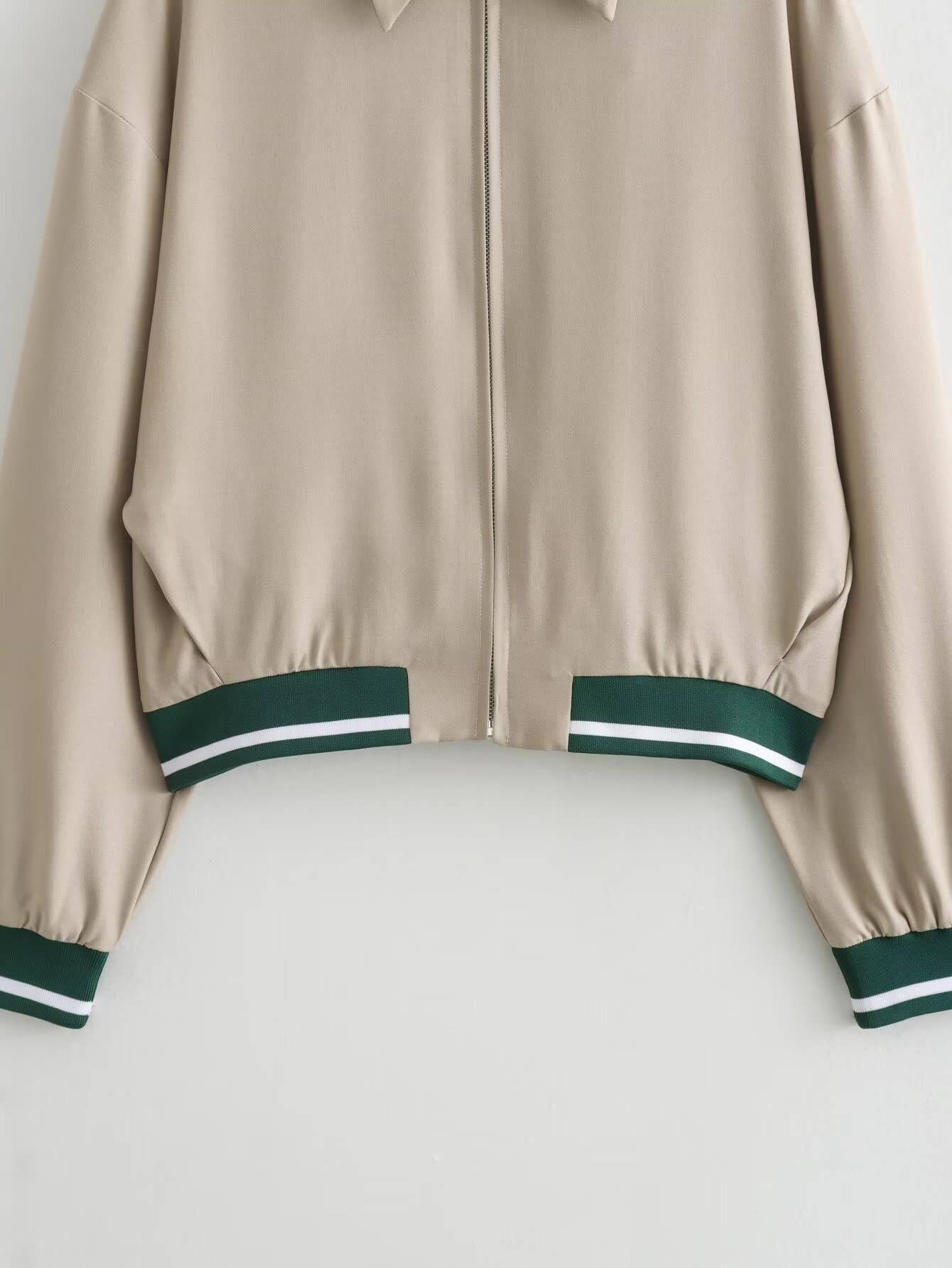 THREADED SUIT COLLAR ZIPPER JACKET